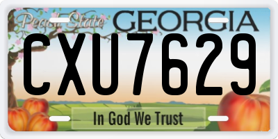 GA license plate CXU7629