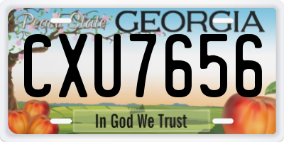 GA license plate CXU7656