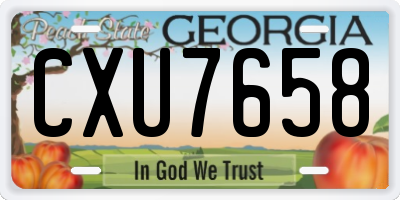 GA license plate CXU7658