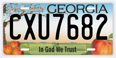 GA license plate CXU7682