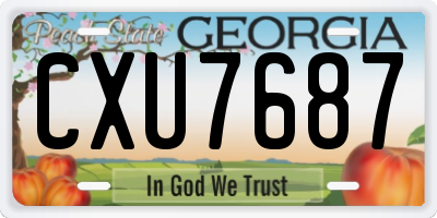 GA license plate CXU7687