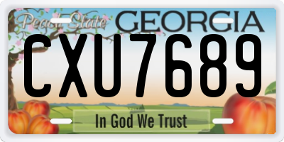 GA license plate CXU7689
