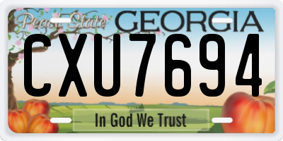 GA license plate CXU7694