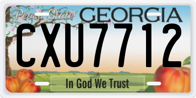 GA license plate CXU7712