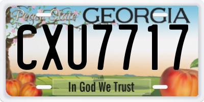 GA license plate CXU7717