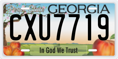 GA license plate CXU7719