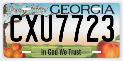 GA license plate CXU7723