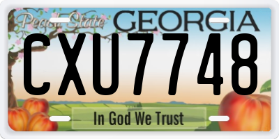 GA license plate CXU7748