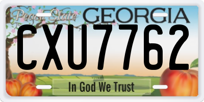 GA license plate CXU7762