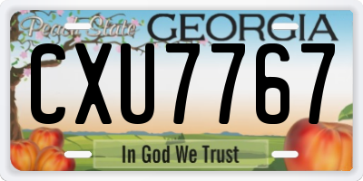GA license plate CXU7767