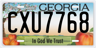GA license plate CXU7768