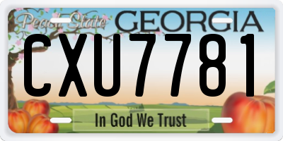 GA license plate CXU7781