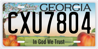 GA license plate CXU7804