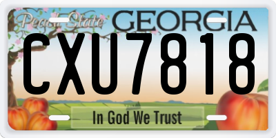 GA license plate CXU7818