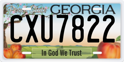 GA license plate CXU7822