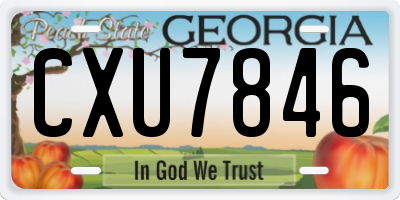 GA license plate CXU7846