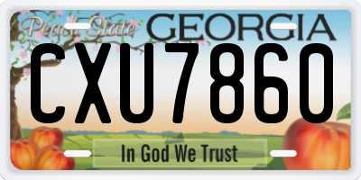 GA license plate CXU7860