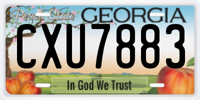 GA license plate CXU7883