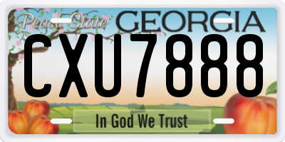 GA license plate CXU7888