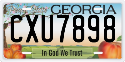 GA license plate CXU7898