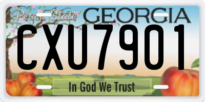 GA license plate CXU7901