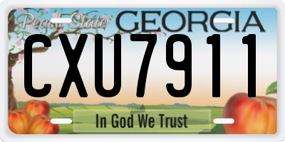 GA license plate CXU7911