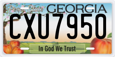GA license plate CXU7950