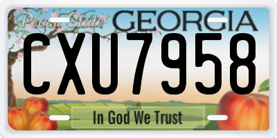 GA license plate CXU7958