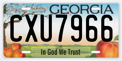 GA license plate CXU7966