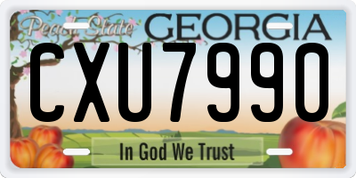GA license plate CXU7990