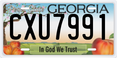 GA license plate CXU7991