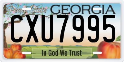 GA license plate CXU7995