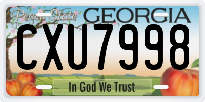 GA license plate CXU7998