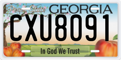 GA license plate CXU8091