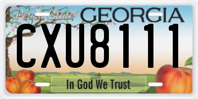 GA license plate CXU8111