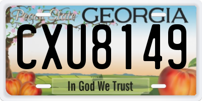 GA license plate CXU8149