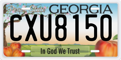 GA license plate CXU8150