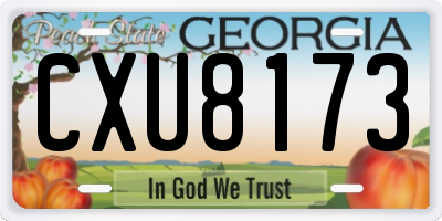 GA license plate CXU8173