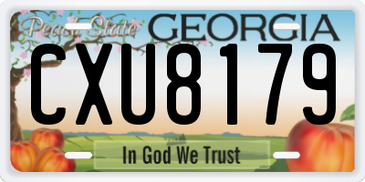 GA license plate CXU8179