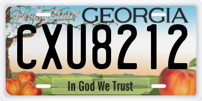 GA license plate CXU8212