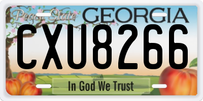 GA license plate CXU8266