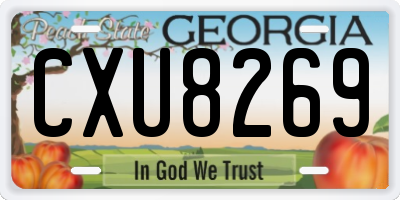 GA license plate CXU8269