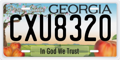 GA license plate CXU8320