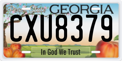 GA license plate CXU8379
