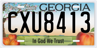 GA license plate CXU8413