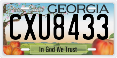 GA license plate CXU8433