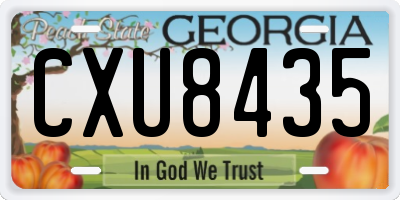 GA license plate CXU8435