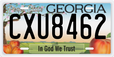 GA license plate CXU8462
