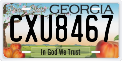 GA license plate CXU8467