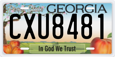 GA license plate CXU8481
